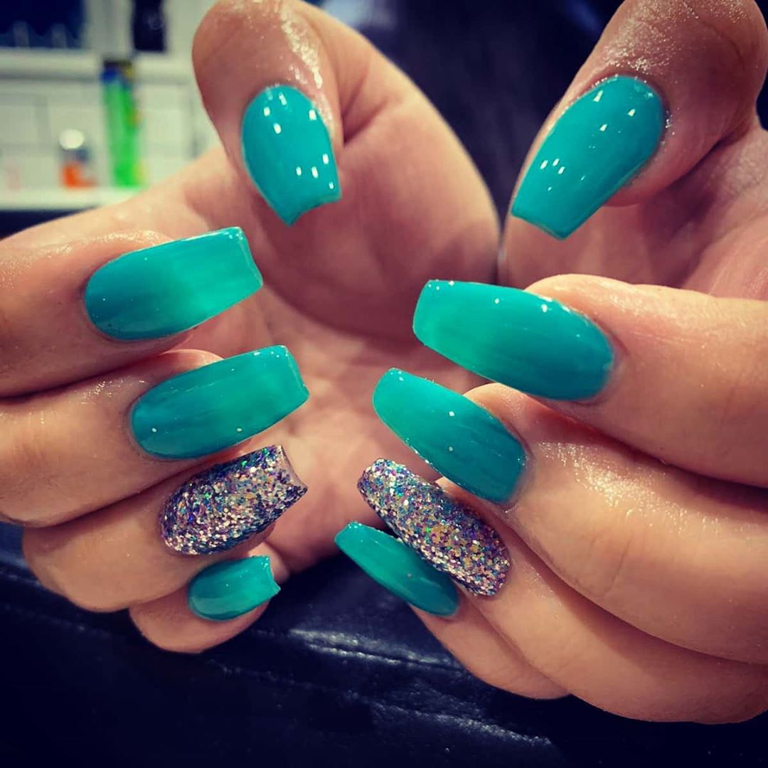 Turquoise.. 70+ Most Popular Gel Nail Colors - 32