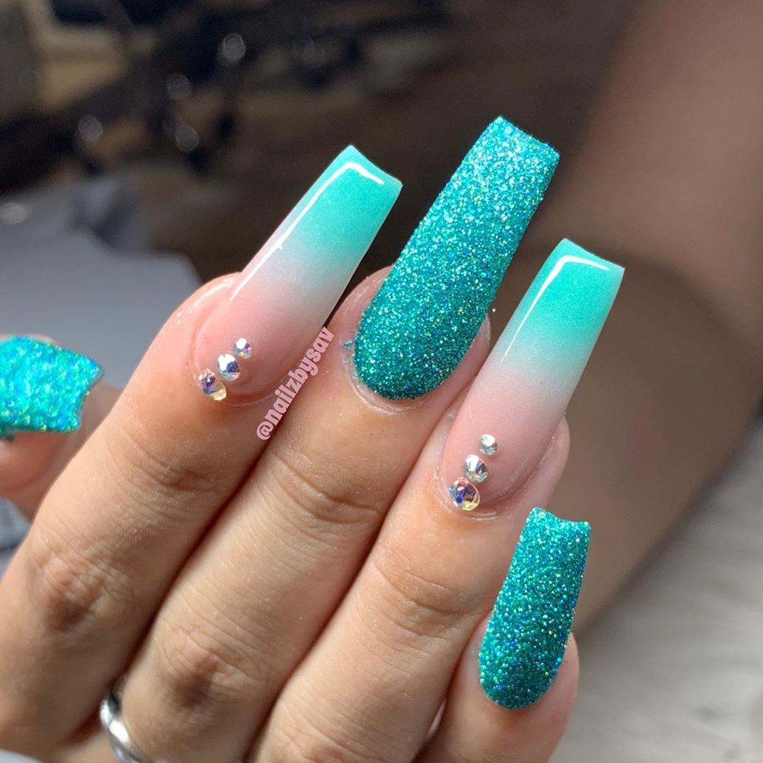 Turquoise 70+ Most Popular Gel Nail Colors - 34