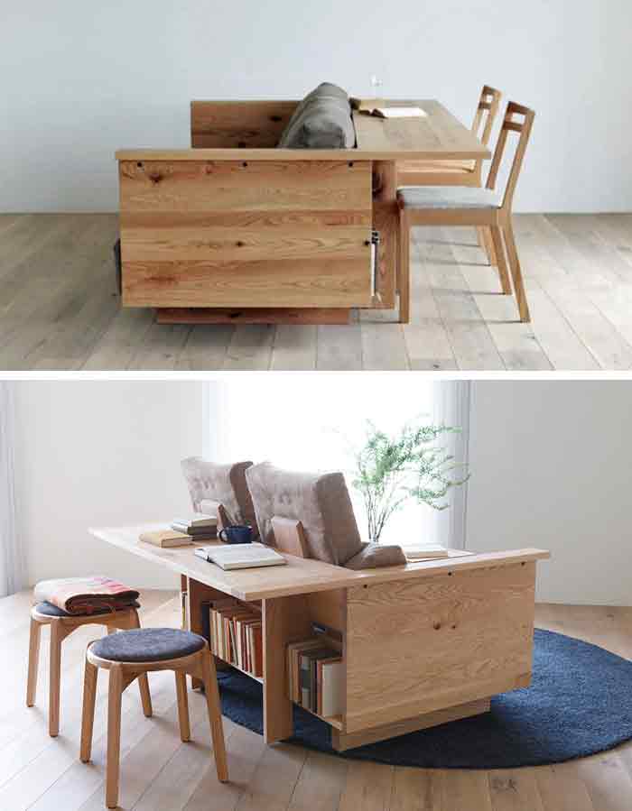 Use Transforming Multifunctional Furniture 1 8 Simple Tips to Choose Best Furniture for Small Spaces - 3