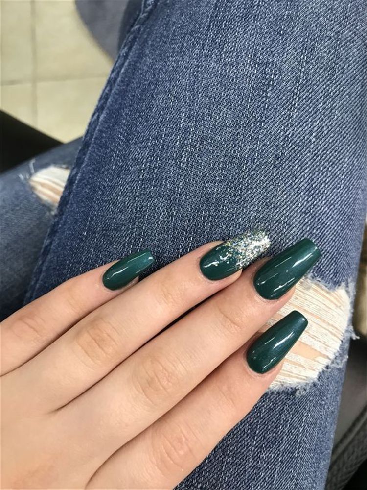 Vintage Emerald gel nail 2 70+ Most Popular Gel Nail Colors - 45