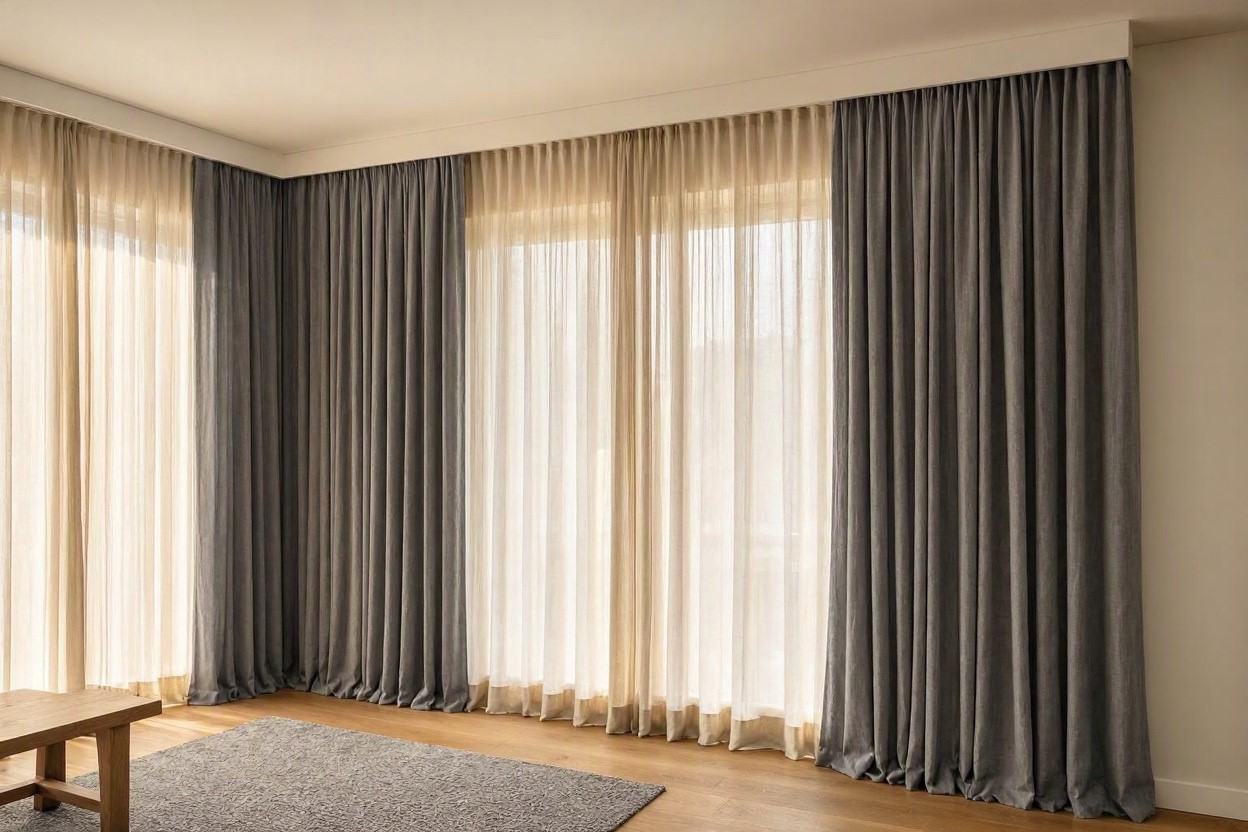 Wall to Wall Curtains with Hidden Tracks for a Seamless Finish 15 Hottest Curtain Design Ideas - 16