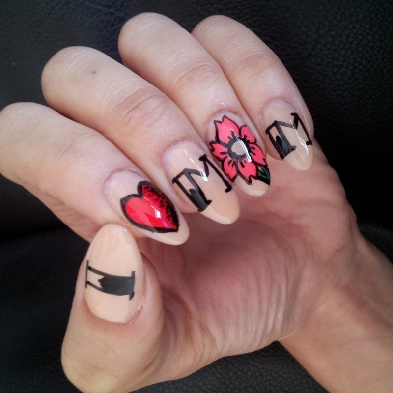 I-LOVE-MUM-design 55+ Cute Mother's Day Nails Designs That Make Your Mom Happy in 2022