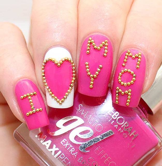 I LOVE MUM 55+ Cute Mother's Day Nails Designs That Make Your Mom Happy - 31