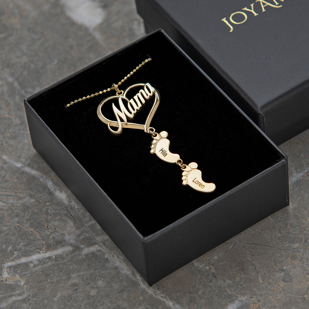 Mama-Necklace-In-18K-Gold-Plating Celebrate Mother's Day with Heartfelt Personalized Jewelry from JoyAmo