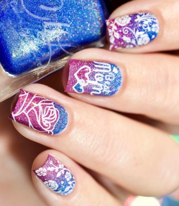 blue and pink 1 55+ Cute Mother's Day Nails Designs That Make Your Mom Happy - 53