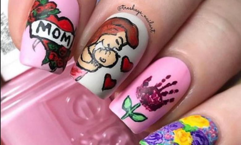colorful nails. 55+ Cute Mother's Day Nails Designs That Make Your Mom Happy - Happy Mother’s Day Nail Art Designs 1