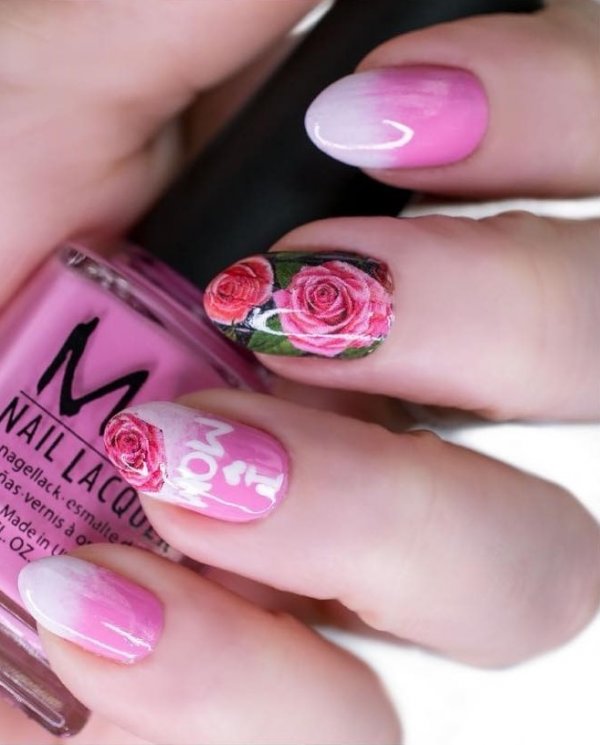 flowery nails 1 55+ Cute Mother's Day Nails Designs That Make Your Mom Happy - 7