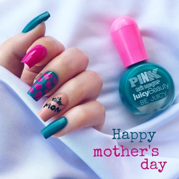 heart nails. 2 55+ Cute Mother's Day Nails Designs That Make Your Mom Happy - 54