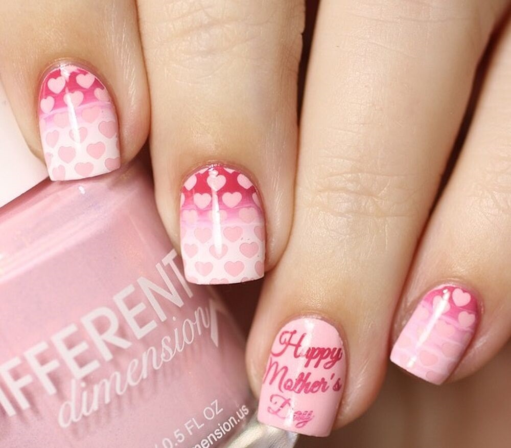 hearts. 55+ Cute Mother's Day Nails Designs That Make Your Mom Happy - 36