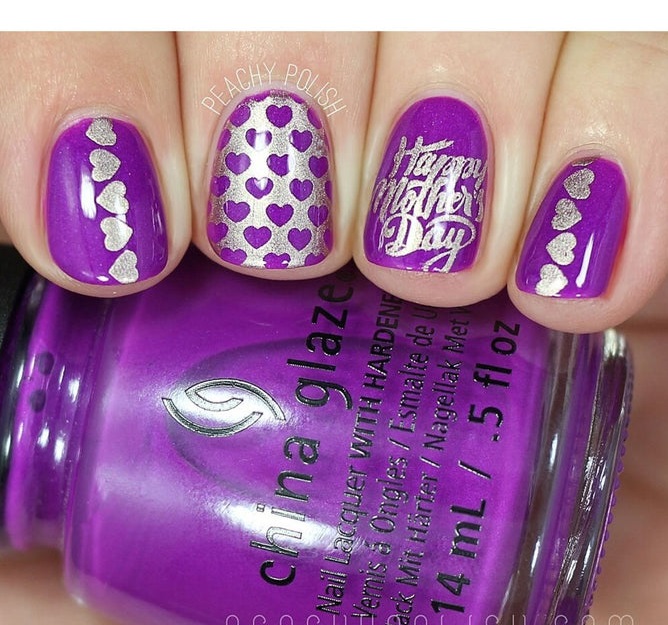 purple nails. 1 55+ Cute Mother's Day Nails Designs That Make Your Mom Happy - 27