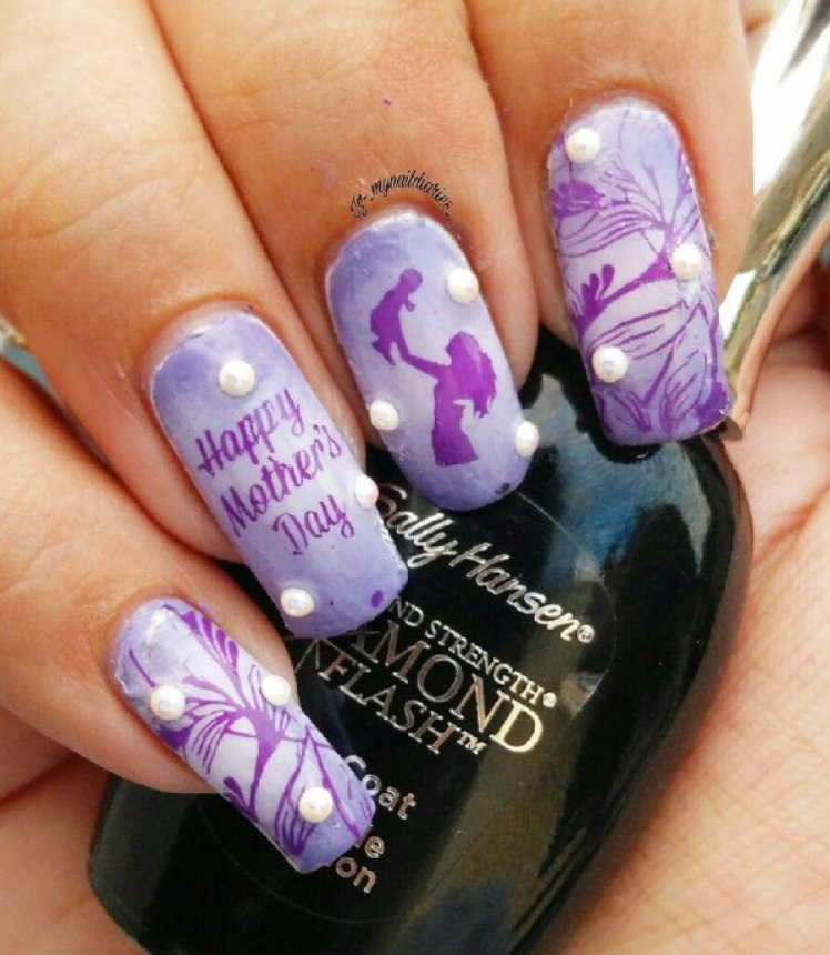 purple nails. 55+ Cute Mother's Day Nails Designs That Make Your Mom Happy - 23