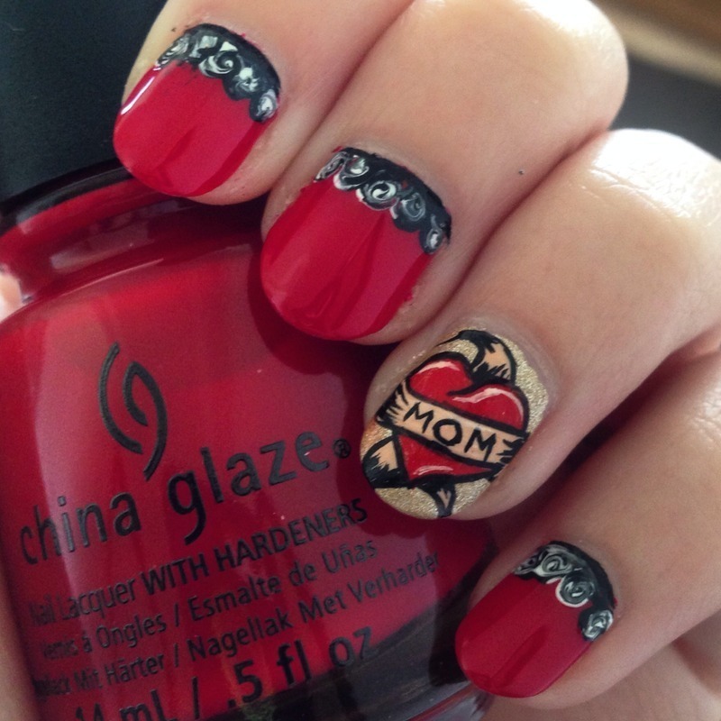 red nails. 1 55+ Cute Mother's Day Nails Designs That Make Your Mom Happy - 40