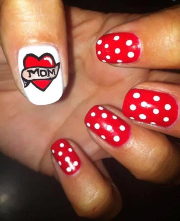 red nails.. 55+ Cute Mother's Day Nails Designs That Make Your Mom Happy - 41