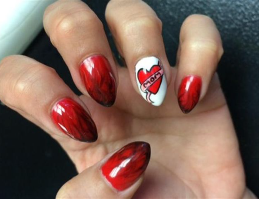 red nails. 55+ Cute Mother's Day Nails Designs That Make Your Mom Happy - 39