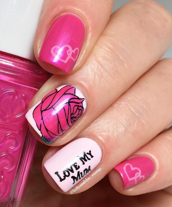 rose nails.. 55+ Cute Mother's Day Nails Designs That Make Your Mom Happy - 5