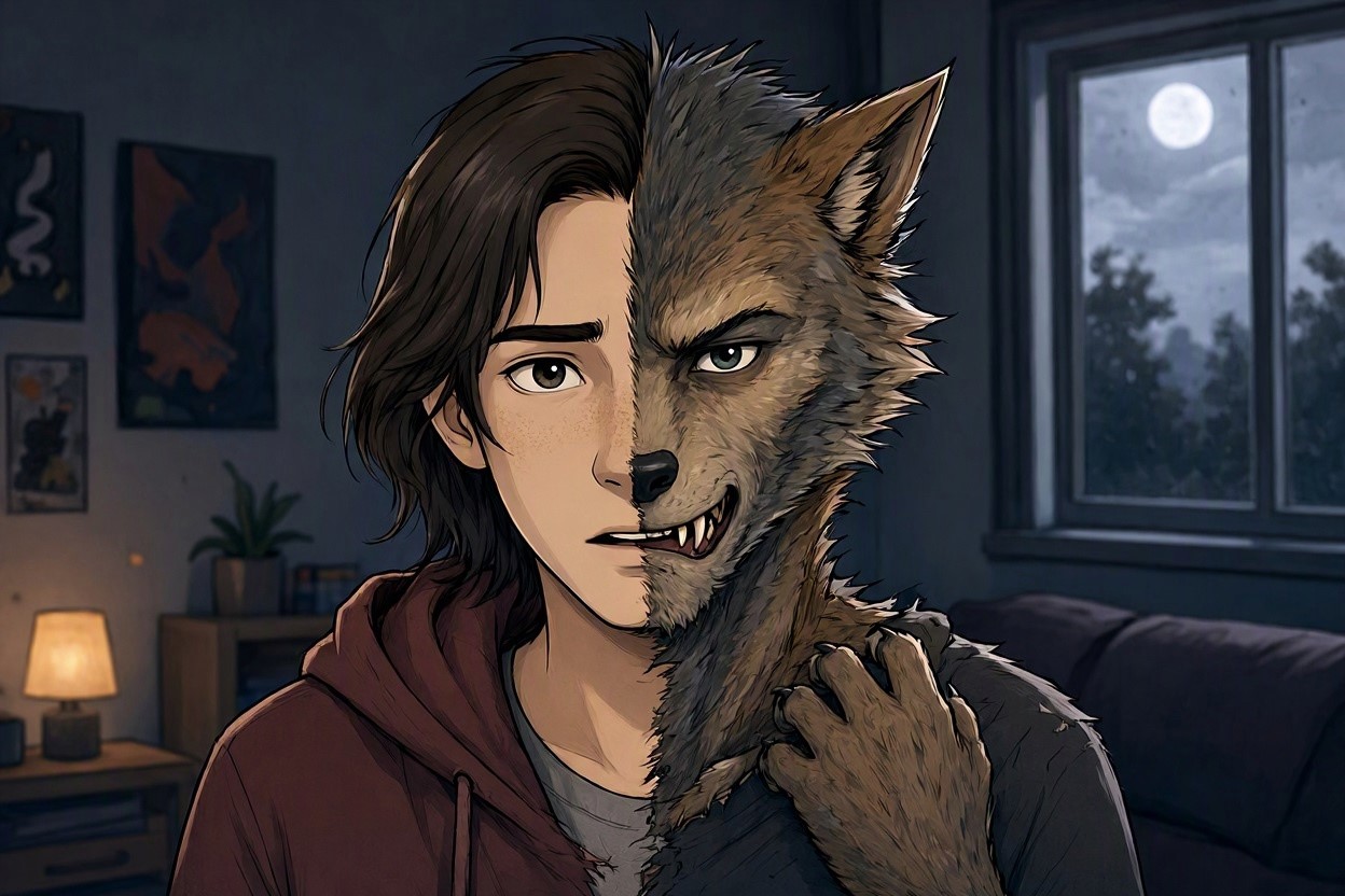 A Human Werewolf Transformation Portrait Top 10 Coolest Unique Drawing Ideas for Teens - 4