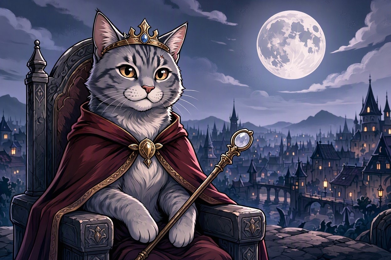 A Royal Cat Ruling a Moonlit Kingdom Top 10 Coolest Unique Drawing Ideas for Teens - 9