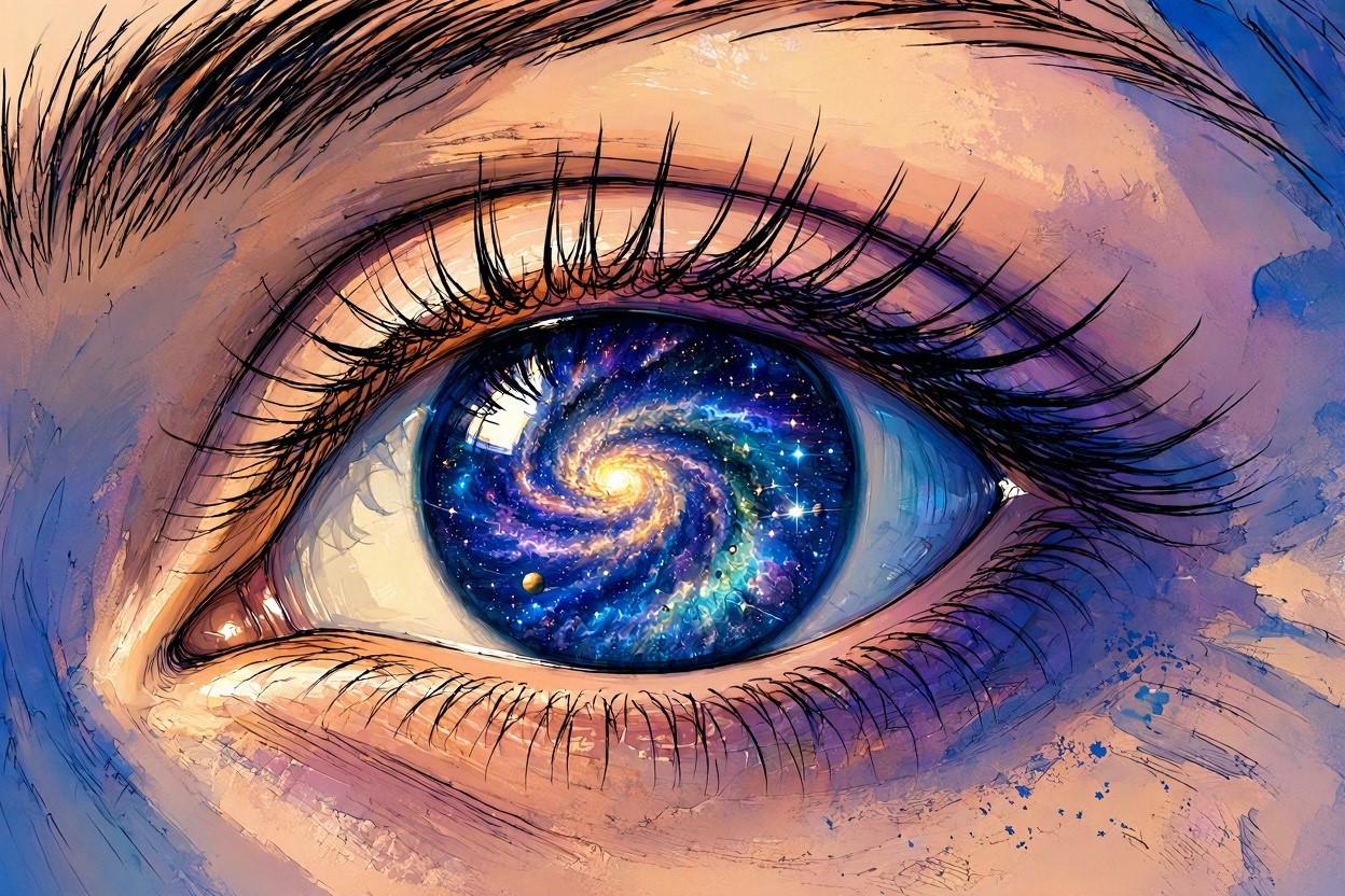 An Eye Containing an Entire Top 10 Coolest Unique Drawing Ideas for Teens - 2