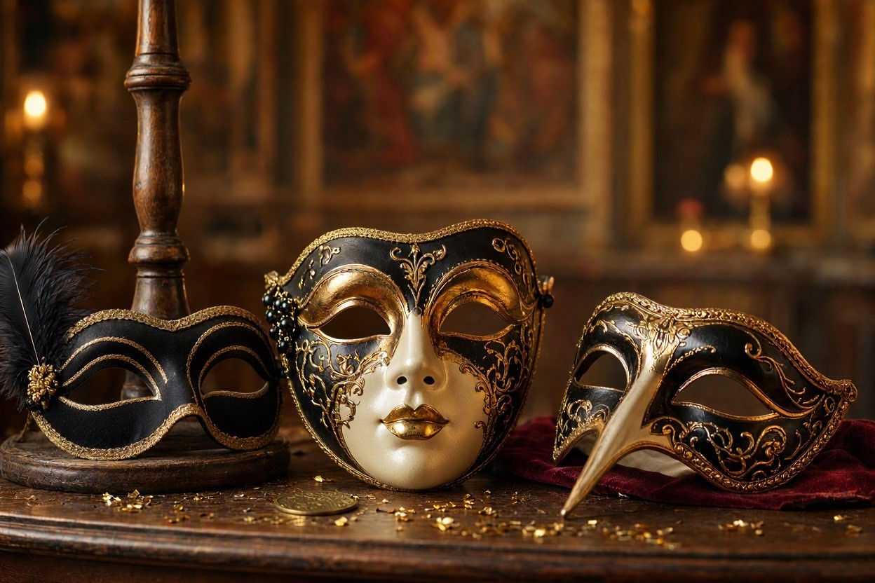 15 Most Stylish Masquerade Masks 2 Black and Gold Venetian Masks for Timeless Elegance 15 Most Stylish Masquerade Masks - 1