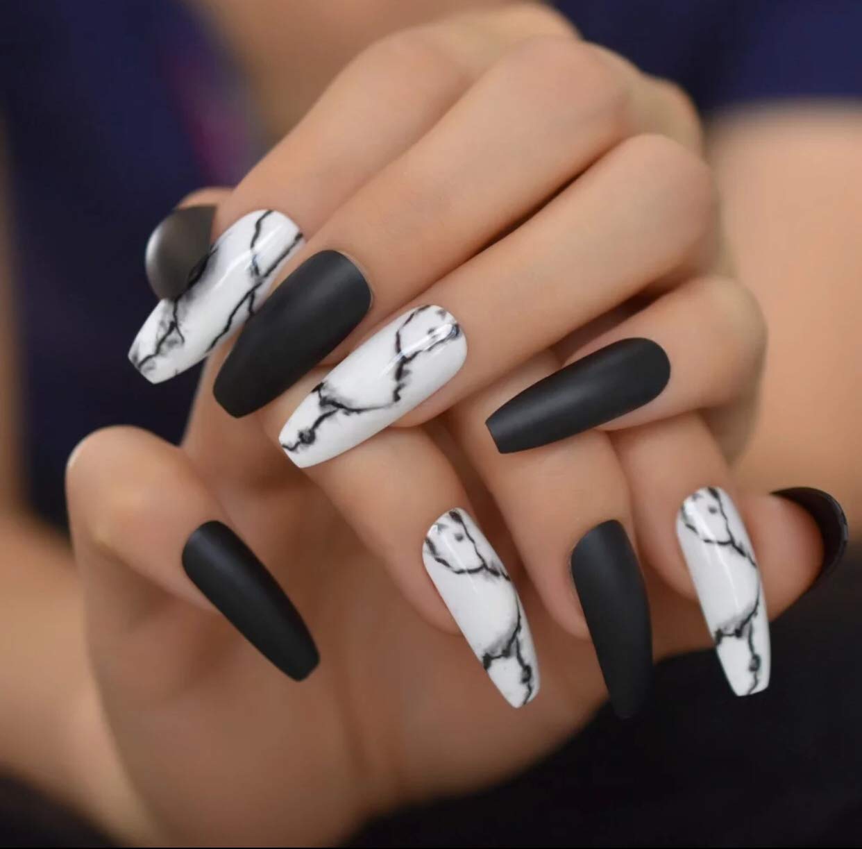 Black and White Nail Design