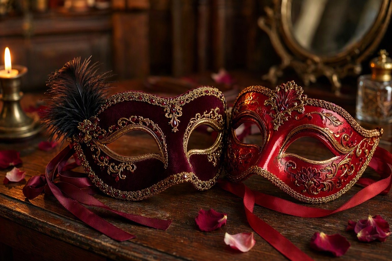 15 Most Stylish Masquerade Masks 7 Burgundy and Crimson Masks for a Bold Romantic Look 15 Most Stylish Masquerade Masks - 6