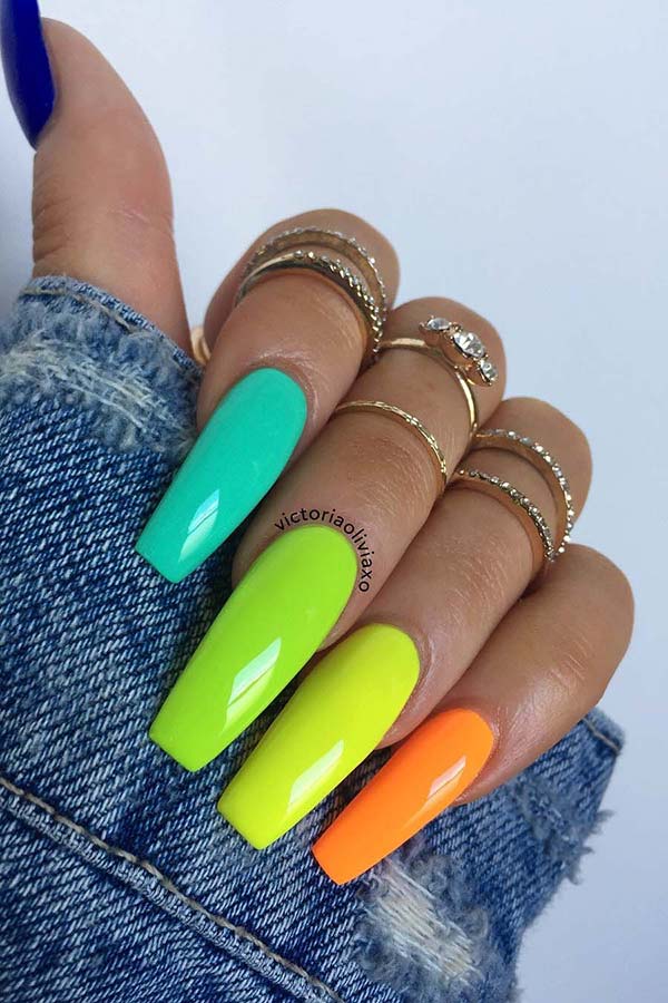 Colorful-Nails.-1 Top 80+ Easiest Spring Nail Designs For 2022