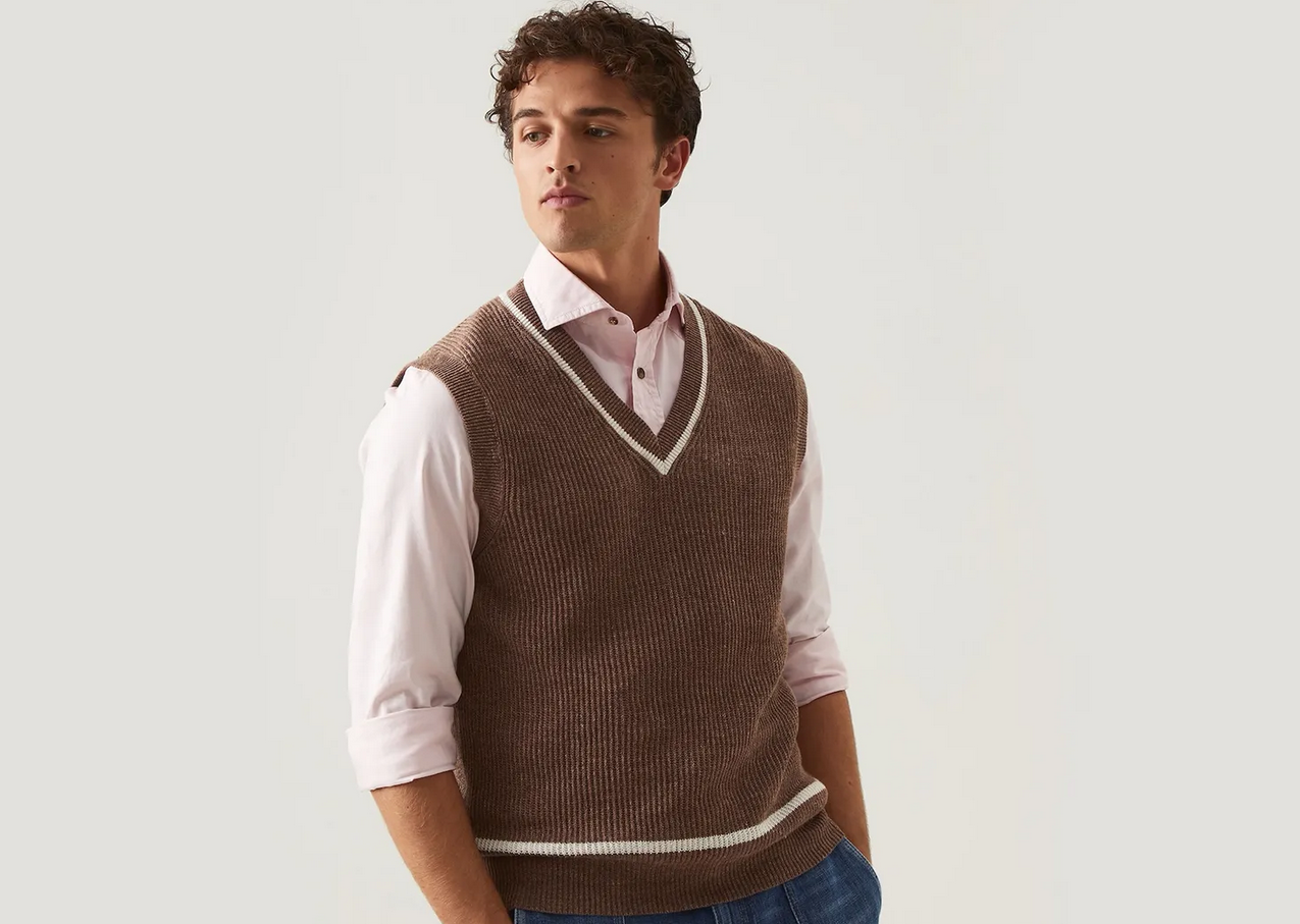 Dads-closet-knitted-vest. 65+ Best Spring & Summer Men's Outfit Ideas for 2022