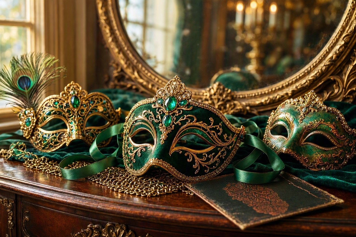15 Most Stylish Masquerade Masks 8 Emerald Green Masks for a Luxurious Jewel Tone Statement 15 Most Stylish Masquerade Masks - 7