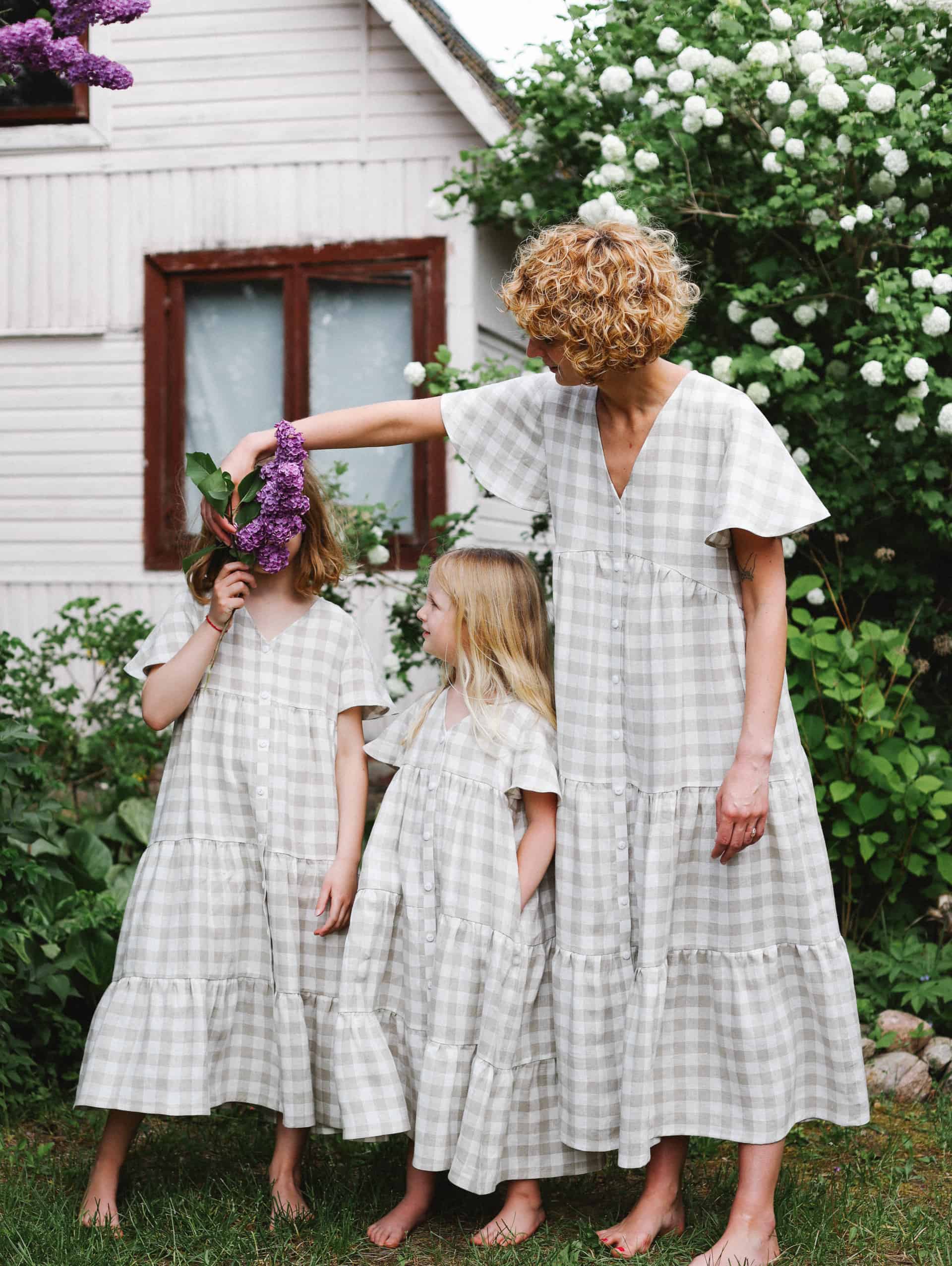 Gingham-or-neutral-striped. 70+ Best Chosen Family Photo Outfit Ideas in Summer 2022