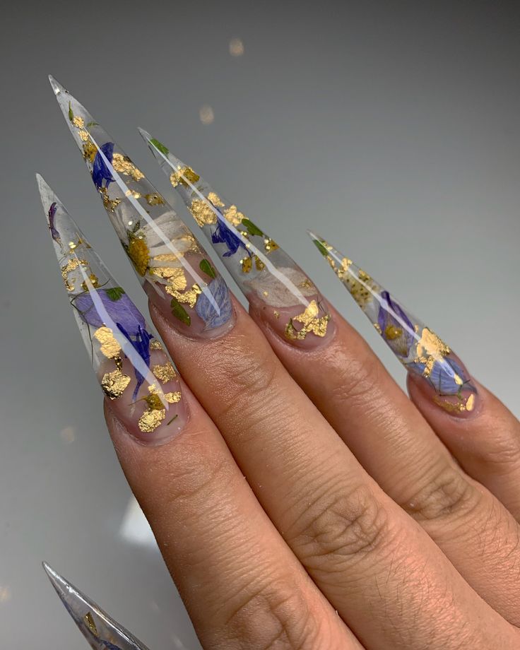 Golden-Flecks-Luxury-Nails. Top 70+ Most Luxurious Nail Design Ideas in 2022