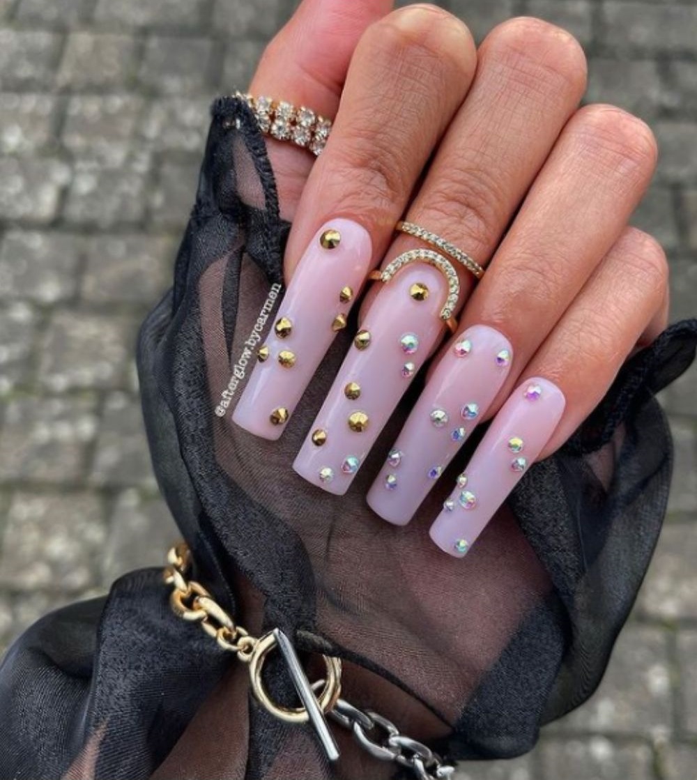 Jeweled Luxury Nails.. Top 70+ Most Luxurious Nail Design Ideas - 24