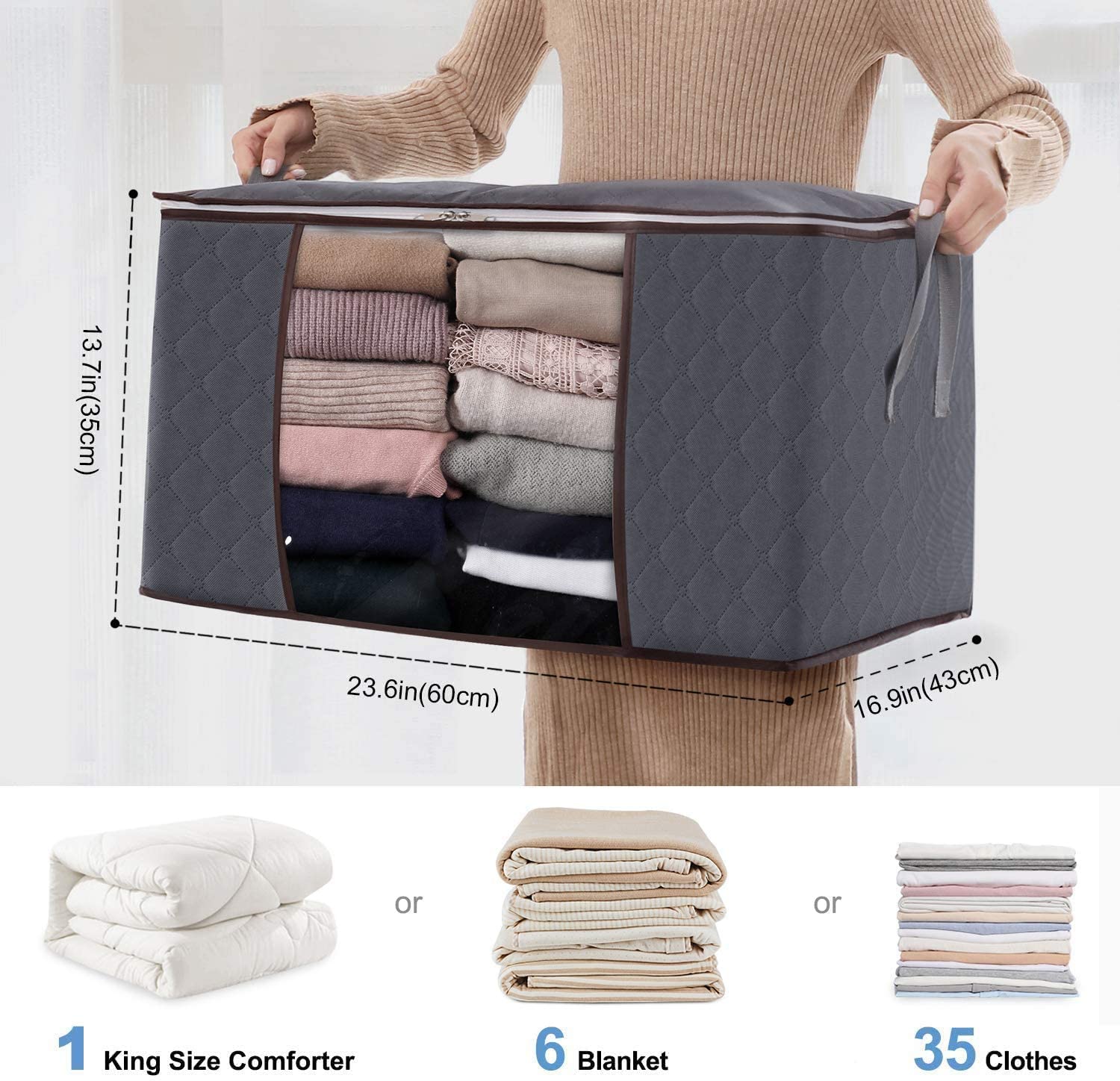 Lifewit Large Capacity Clothes Storage Bag 1 Home Organization Hacks, Ideas, and Tips from Lifewit - 3