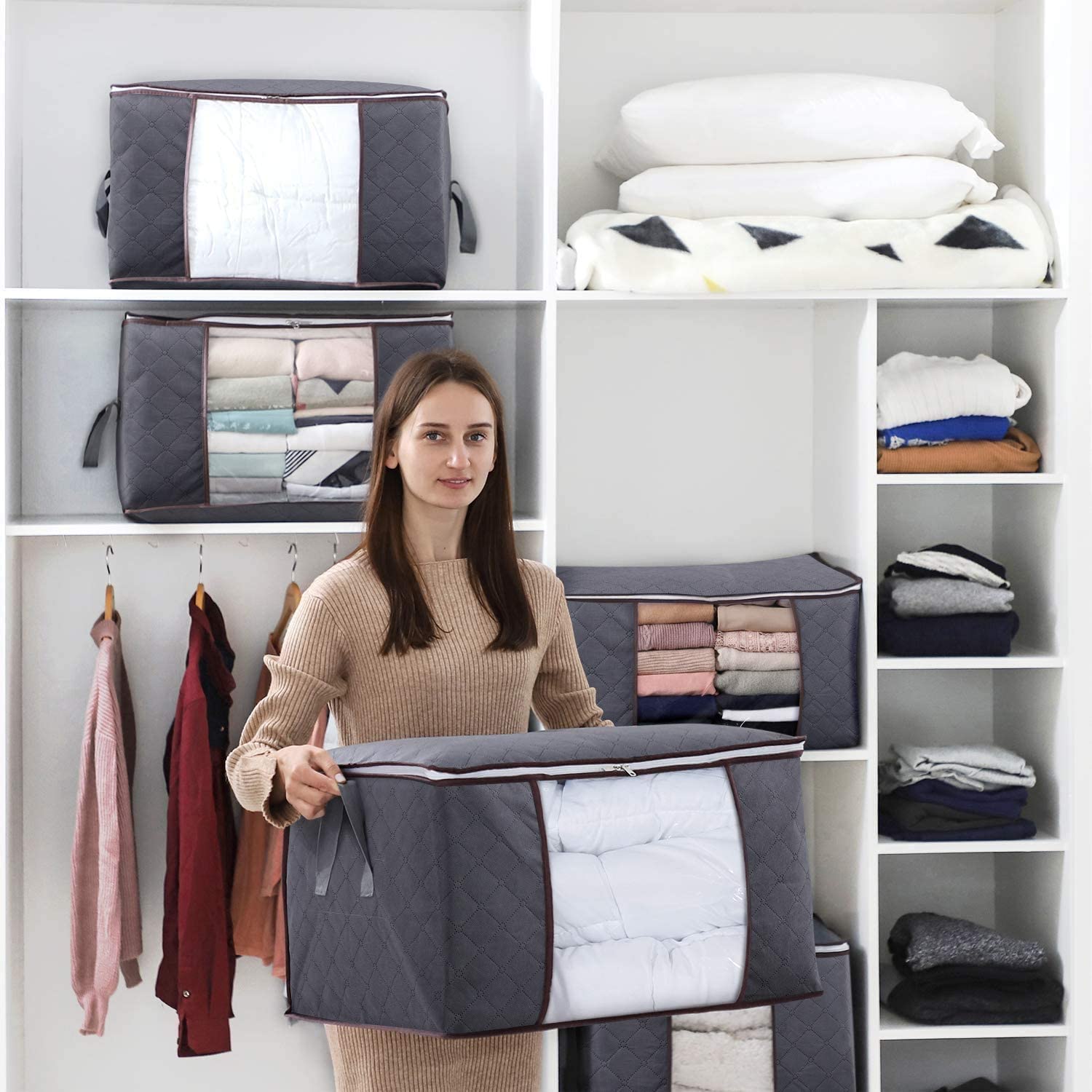 Lifewit-Large-Capacity-Clothes-Storage-Bag Home Organization Hacks, Ideas, and Tips from Lifewit