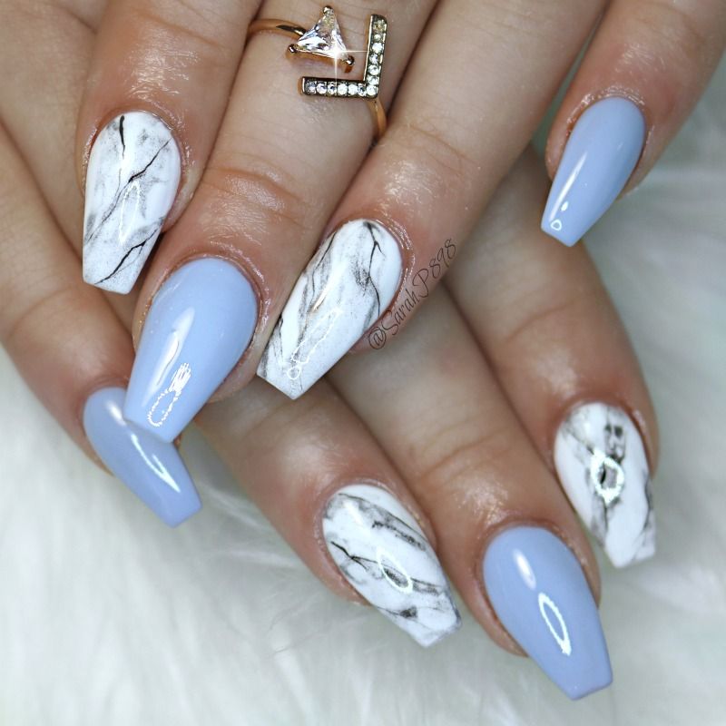 Top 80+ Easiest Spring Nail Designs 15 Marble Acrylic Nails 2 Top 80+ Easiest Spring Nail Designs - 13