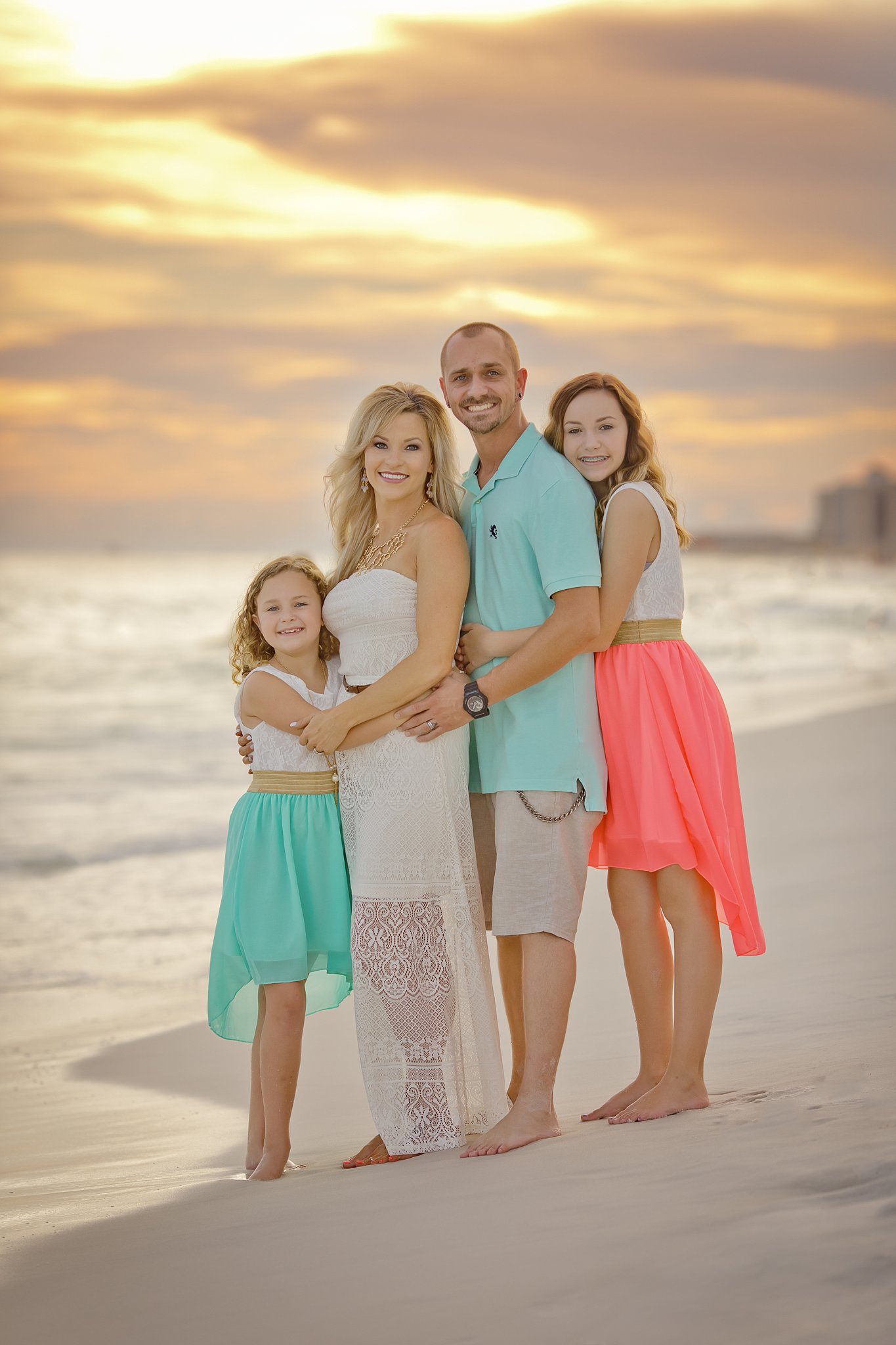 Mint and Salmon... 70+ Best Chosen Family Photo Outfit Ideas in Summer - 64