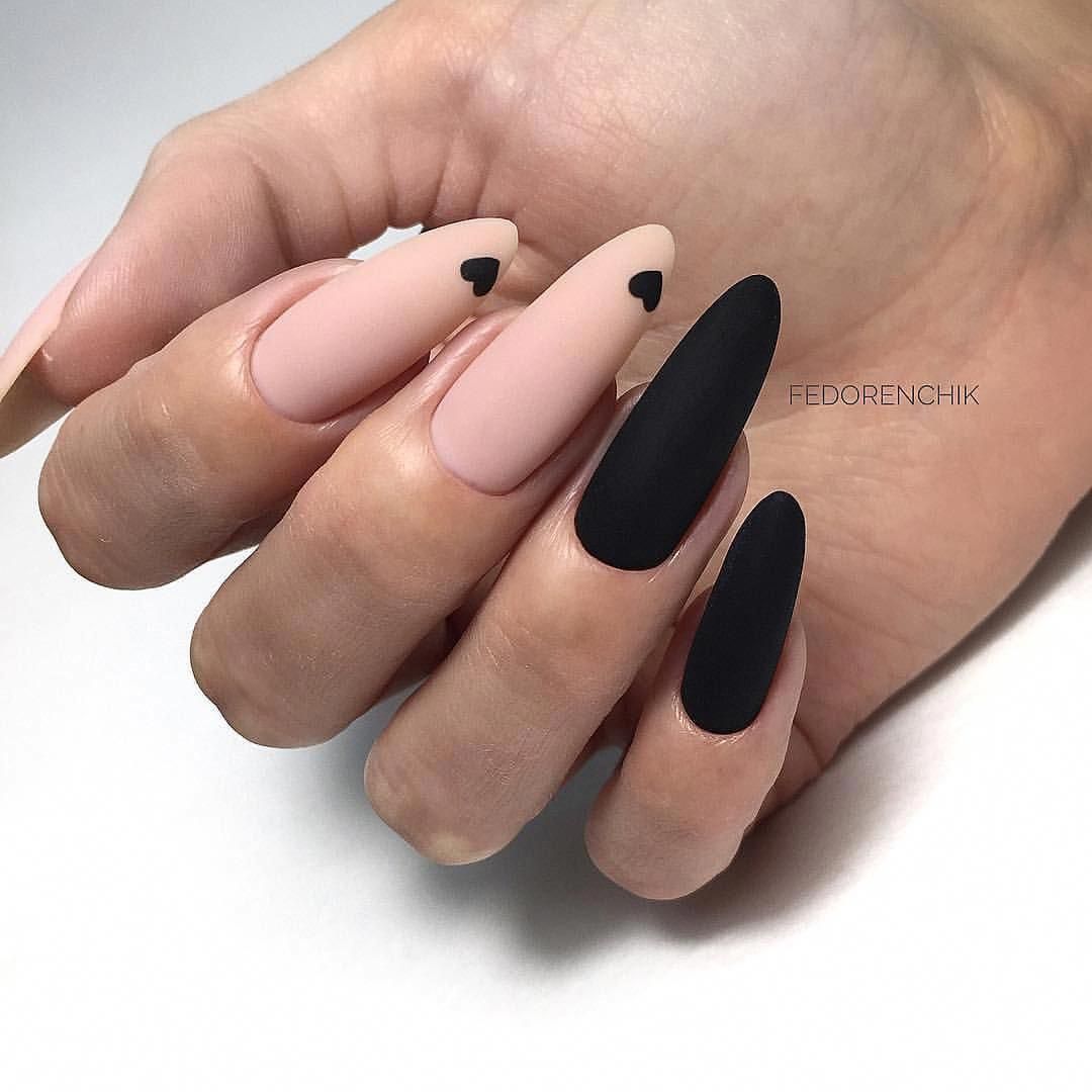 Nude And Black Nails.. 1 Top 70+ Most Luxurious Nail Design Ideas - 46
