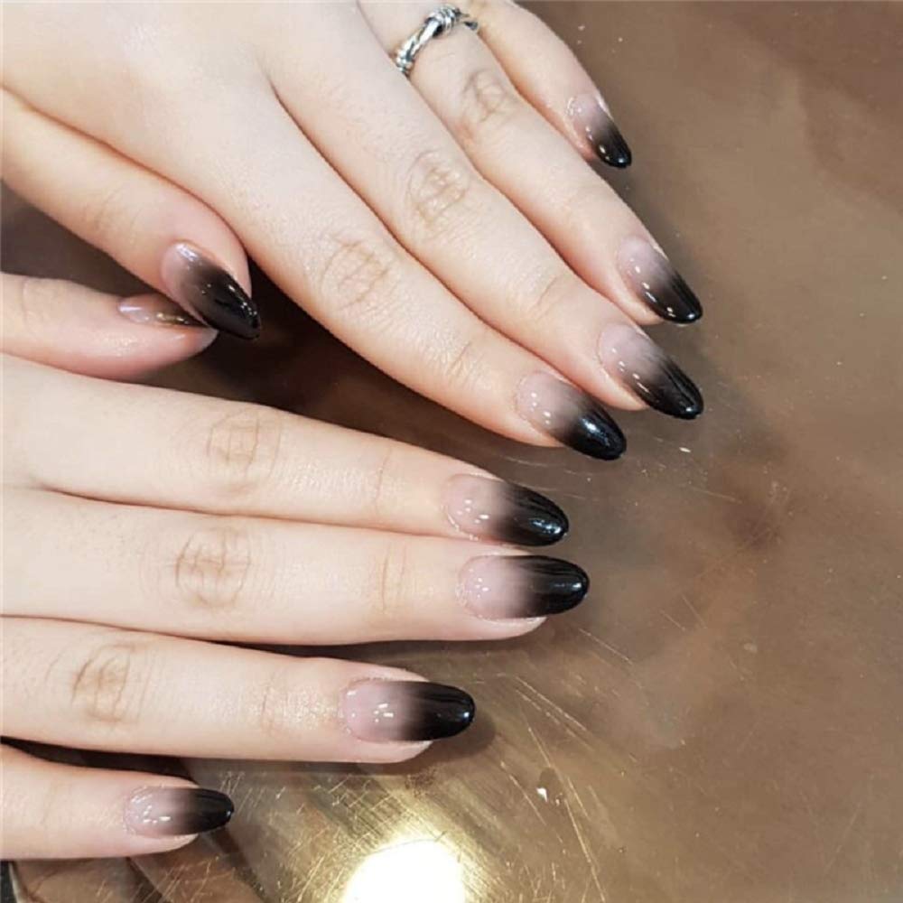 Nude And Black Nails. Top 70+ Most Luxurious Nail Design Ideas - 47