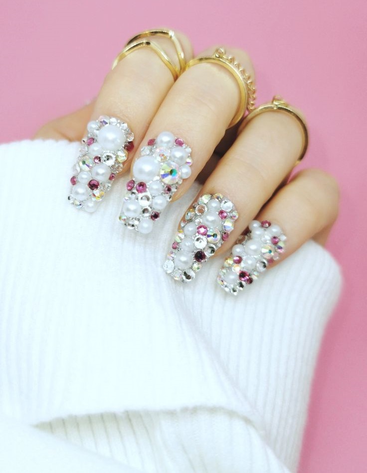 Pearly Luxury Nails 2 Top 70+ Most Luxurious Nail Design Ideas - 27