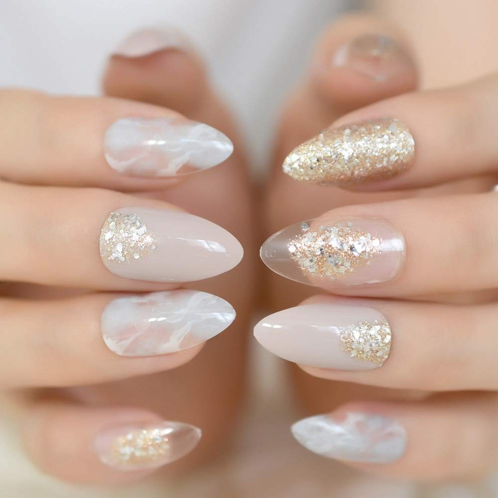 Top 80+ Easiest Spring Nail Designs 49 Sparkling glam nail art. 3 Top 80+ Easiest Spring Nail Designs - 45