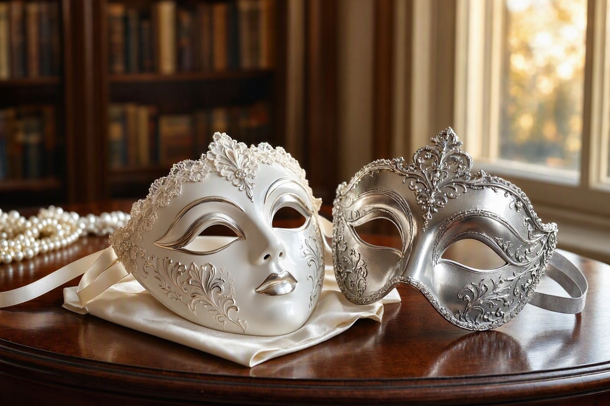 15 Most Stylish Masquerade Masks 6 White and Silver Masks for Refined Elegance 15 Most Stylish Masquerade Masks - 5