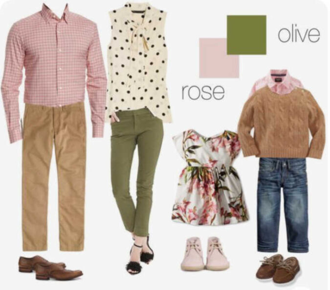 olive and pink 70+ Best Chosen Family Photo Outfit Ideas in Summer - 57