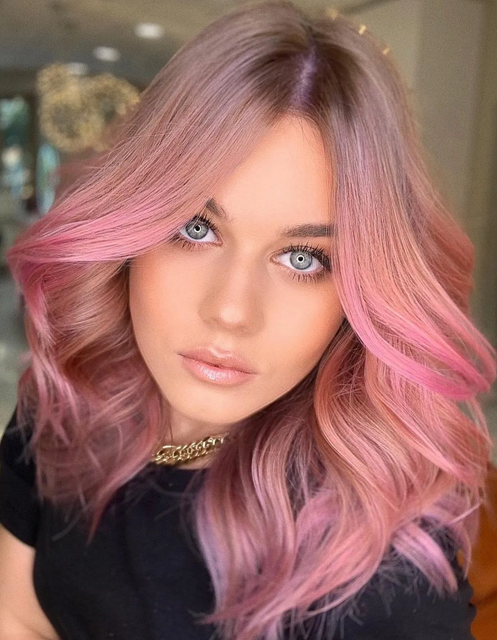 rose gold hair Top 75+ Hair Color Ideas for Women - 32