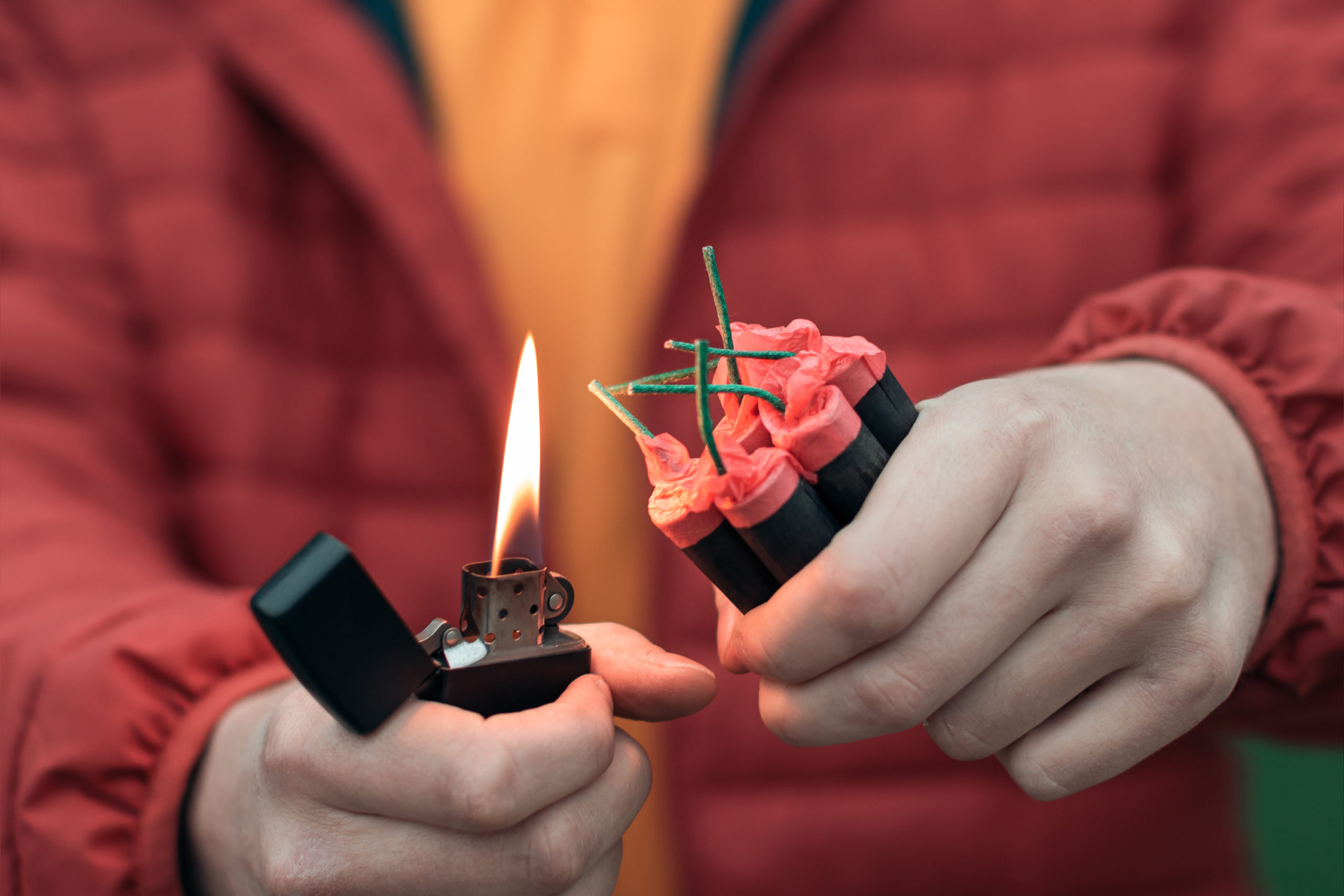 Use a grill lighter instead of a cigarette lighter, so your hands are further from the sparks.