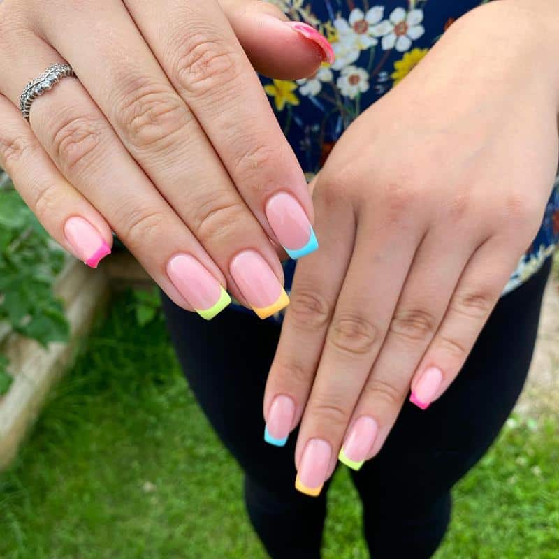 Colourful French Nails.. Hottest 70+ Spring Nail Colors - 48
