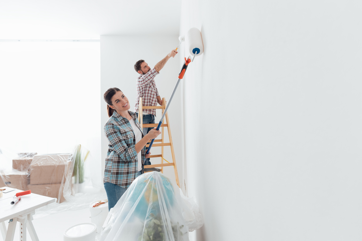 Paint or wallpaper your walls instead of hiring a professional