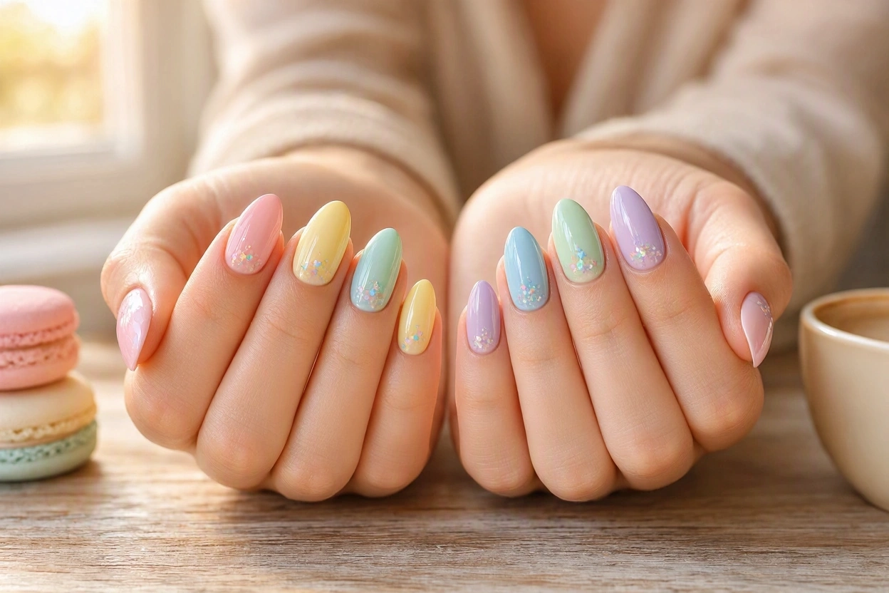 16 nails designs; how do you paint your nails 5 Pastel Rainbow Nails for a Playful Pop of Color 16 nails designs; how do you paint your nails - 5