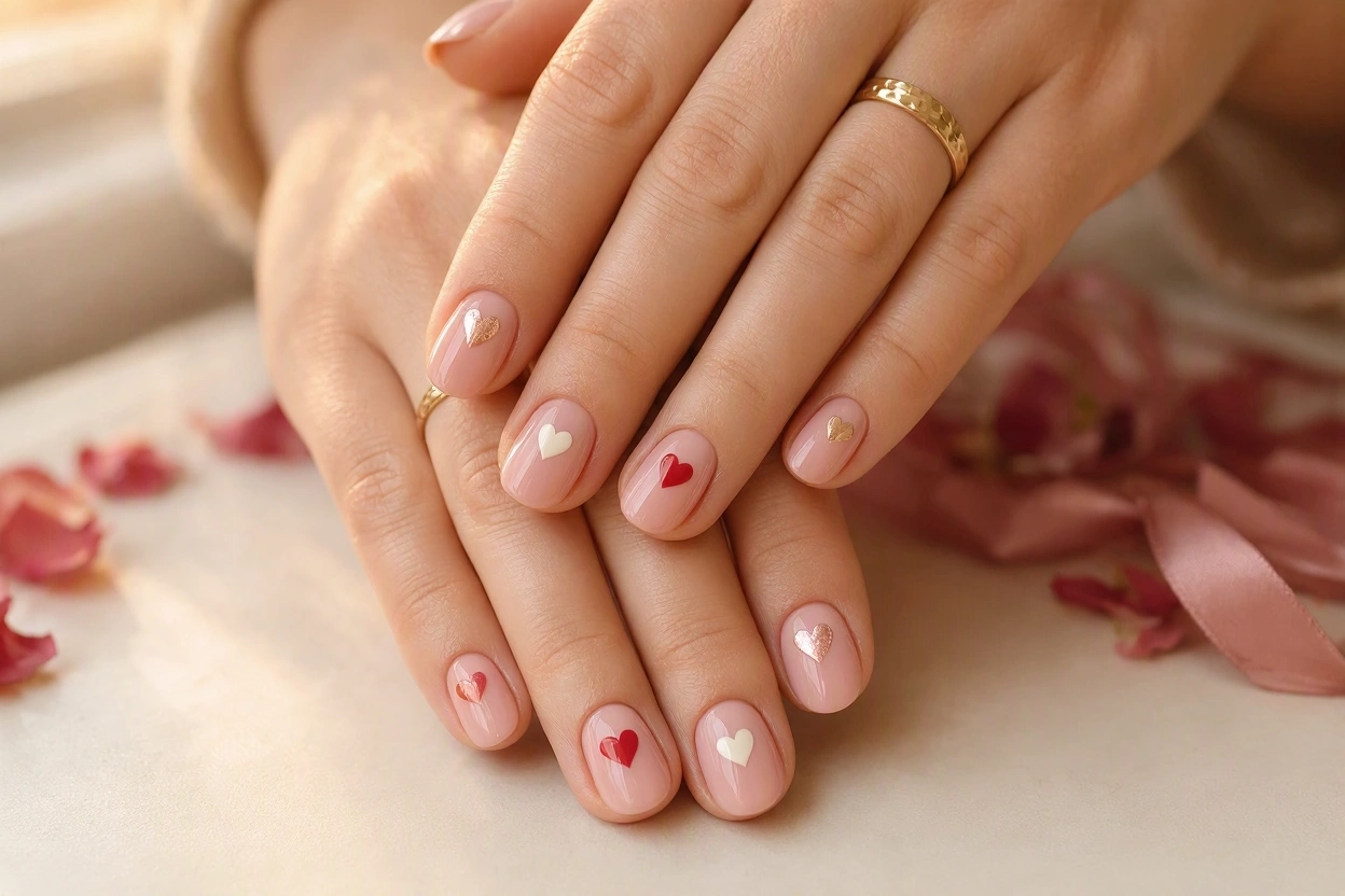 16 nails designs; how do you paint your nails 15 Tiny Heart Nails for a Romantic Manicure 16 nails designs; how do you paint your nails - 15
