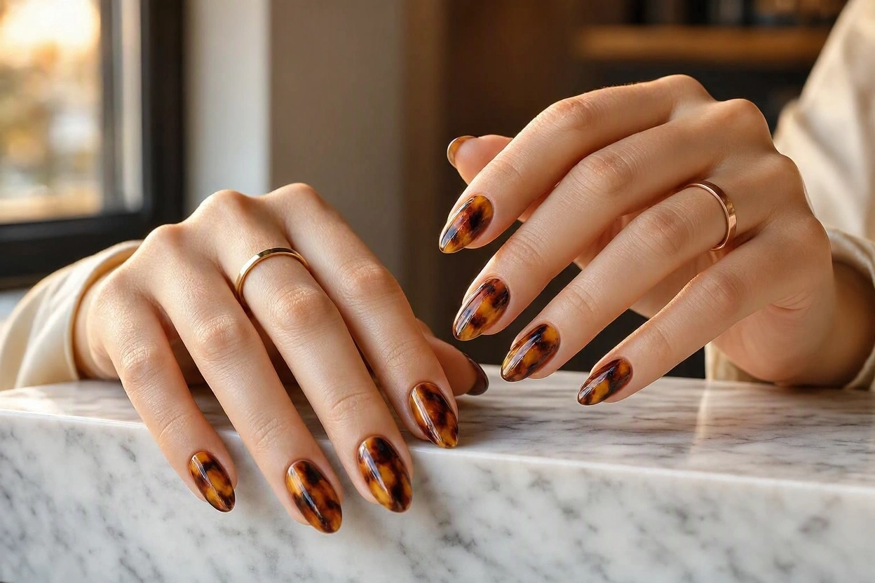16 nails designs; how do you paint your nails 11 Tortoiseshell Nails for a Chic Sophisticated Style 16 nails designs; how do you paint your nails - 11