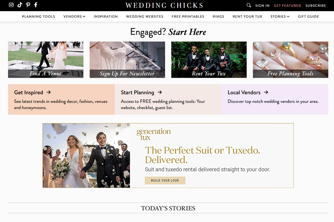 Wedding Chicks logo 20 BEST Wedding Blogs To Follow - 32