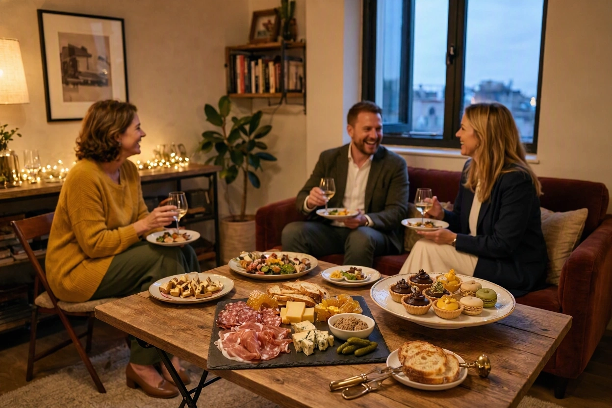 15 Creative Ideas for Hosting Party in Small Spaces 13 Arrange a Charcuterie or Dessert Tasting Party 15 Creative Ideas for Hosting Party in Small Spaces - 13
